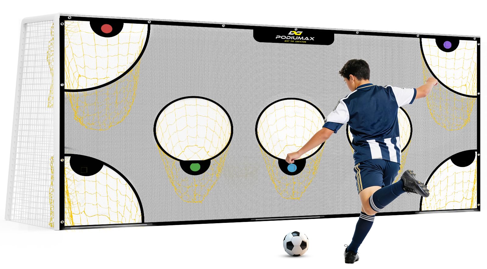 Photo 1 of PodiuMax 24x8FT Soccer Goal Target Net with 7 Scoring Zones