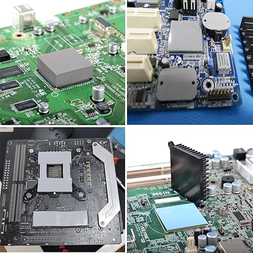 Vista 18 de Aairhut Paquete de 3 almohadillas térmicas de 13 W/m.K, 4.724 x 0.787 in x [0.020 in + 0.039 in + 0.059 in] Almohadillas de enfriamiento de silicona