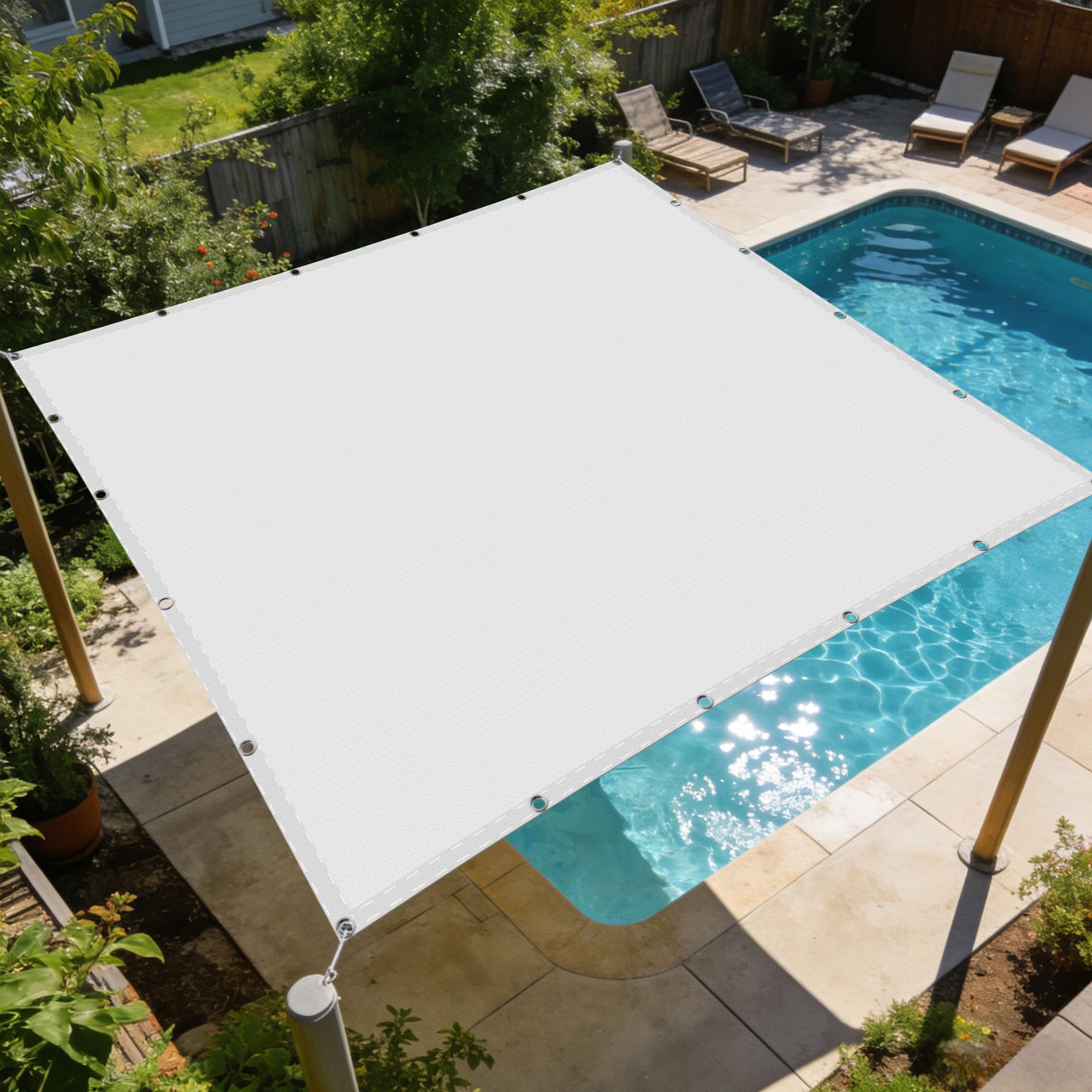 Voiles ombrages 1.2 x 3 m toile imperméable blanche pour jardin et terrasse