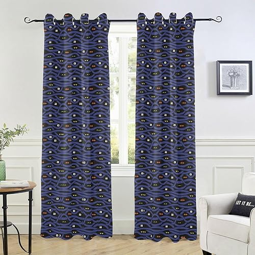 Wudan Mistery Eyes Halloween Blackout Curtains for Bedroom 84 inches Length Curtains Blackout for Bedroom & Living Room Room Divider Closet Curtains