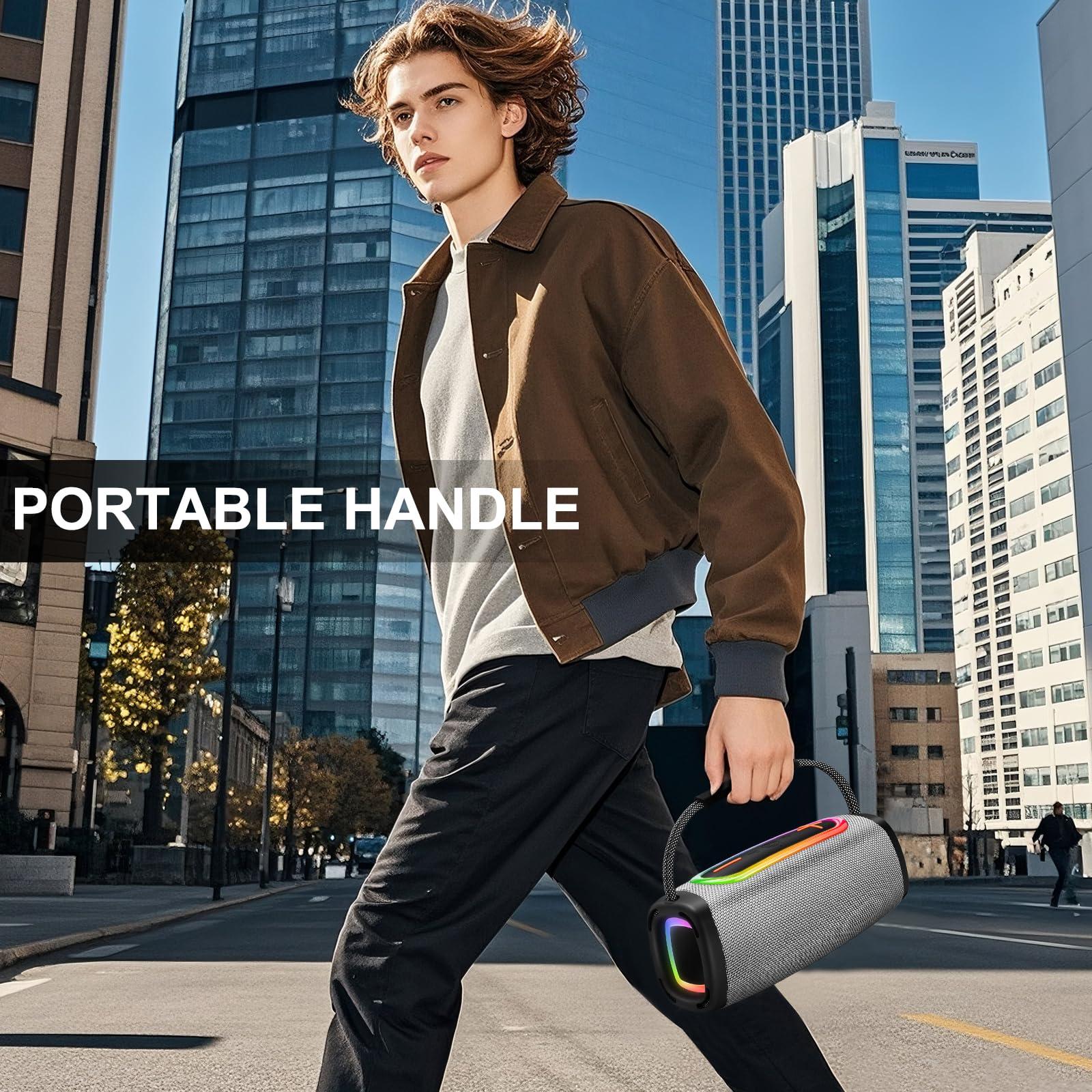 Altoparlante Bluetooth, 6000 mAh, altoparlante portatile con 36 ore di riproduzione, altoparlanti wireless Bluetooth 5.4 con volume più forte e bassi migliorati, microfono integrato, suono stereo