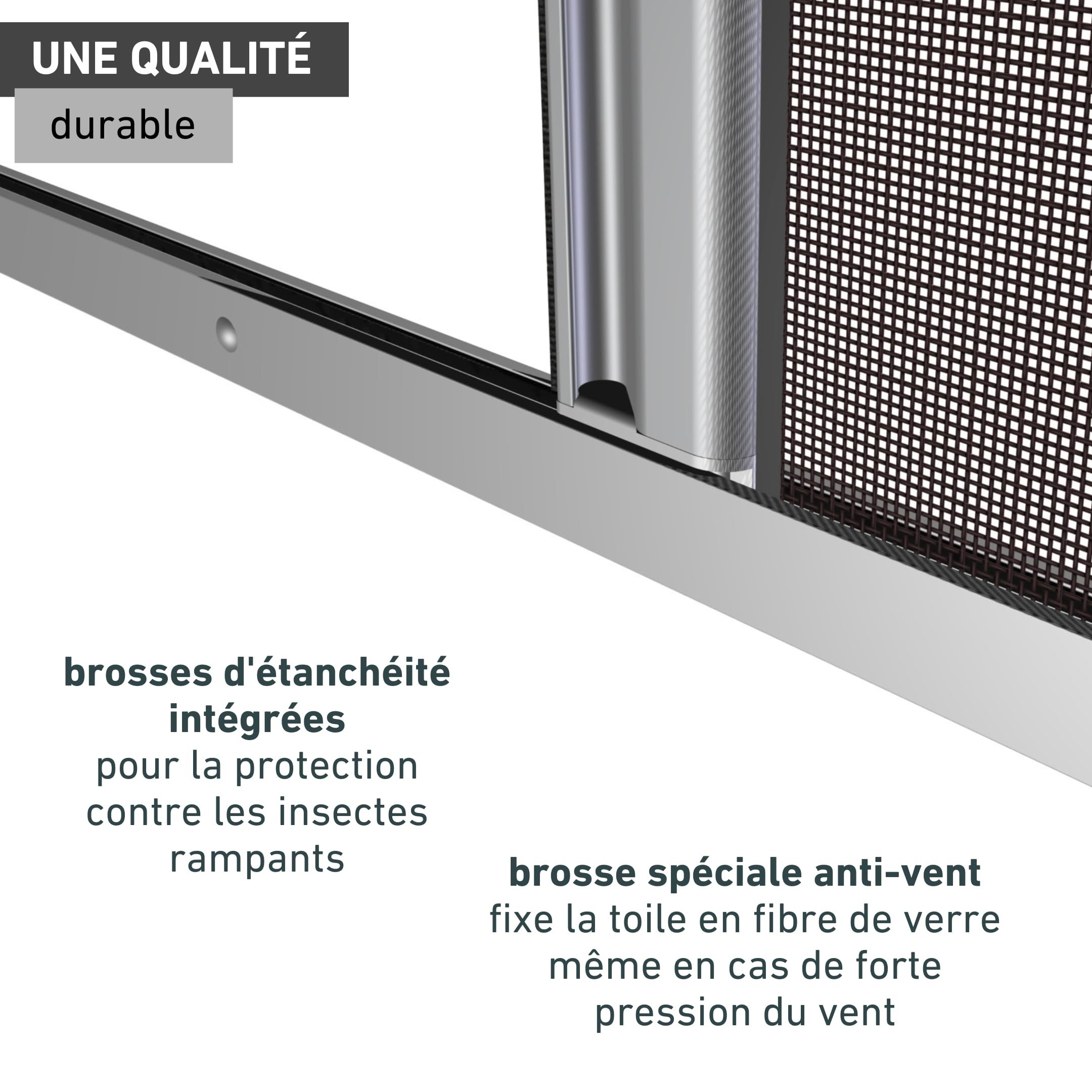 Windhager Moustiquaire Store Enrouleur pour Portes, individuellement découpable, 225 x 160 cm, anthracite, 03895