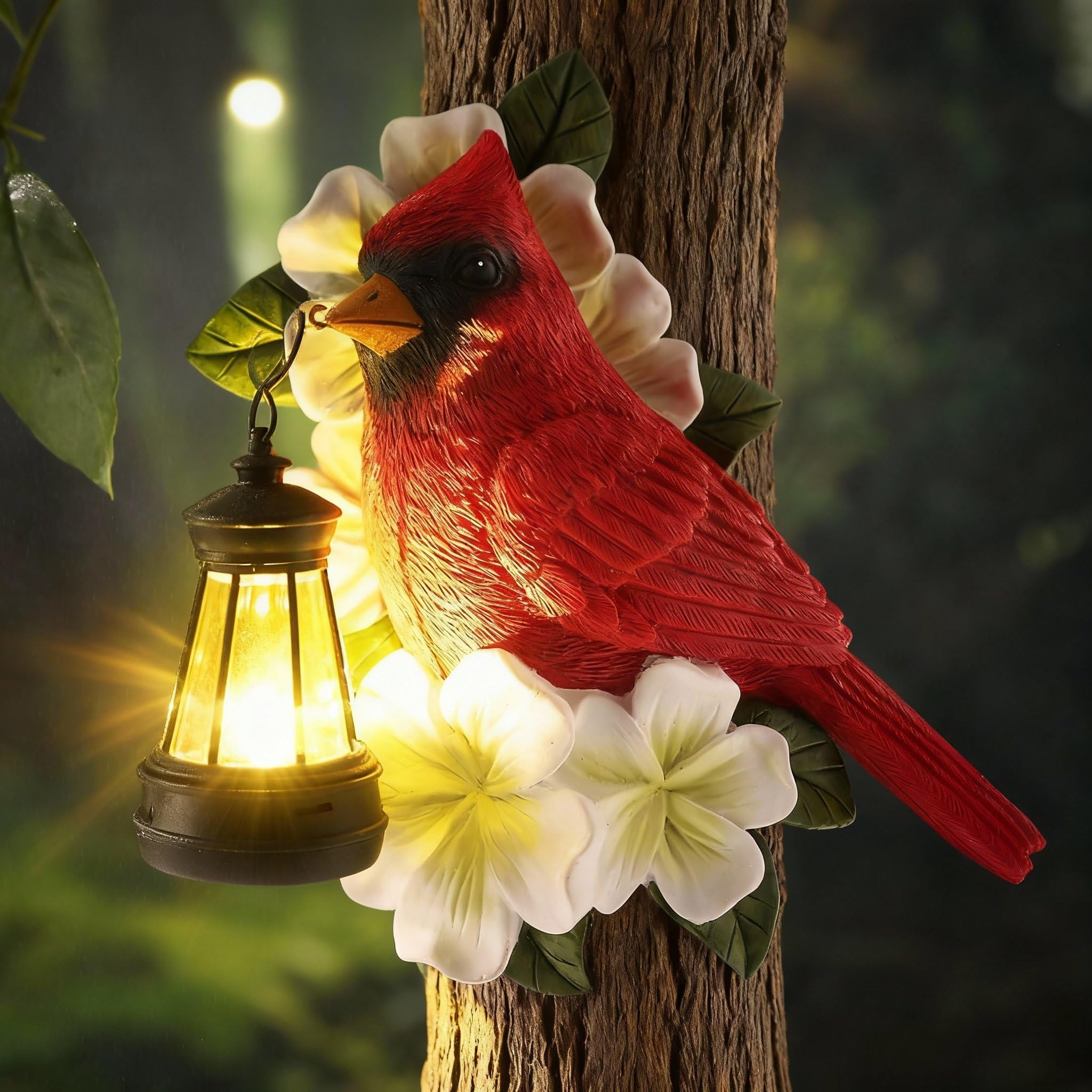 Cardinal Solar Light For Outside – Waterproof Resin Figurine With Auto On/Off, Perfect For Yard, Patio, Garden, Porch