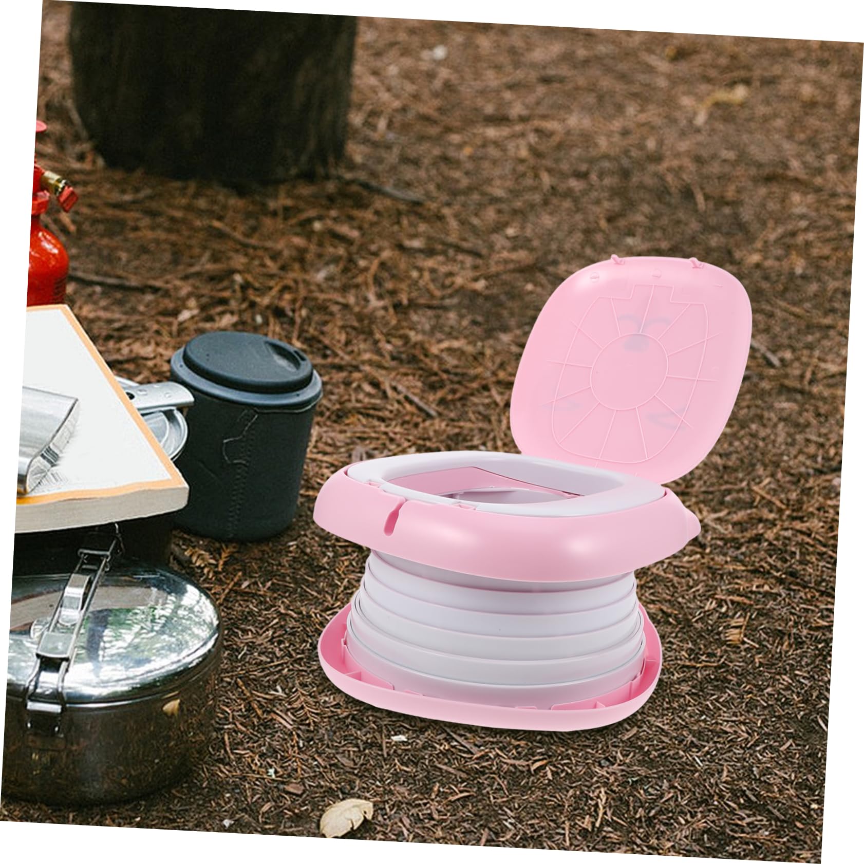 Milisten Faltbares Töpfchen für Kleinkinder Toilettensitz Kinder Reise Pp Kunststoff Auslaufsicher Tragbar für Camping und Lange Autofahrten