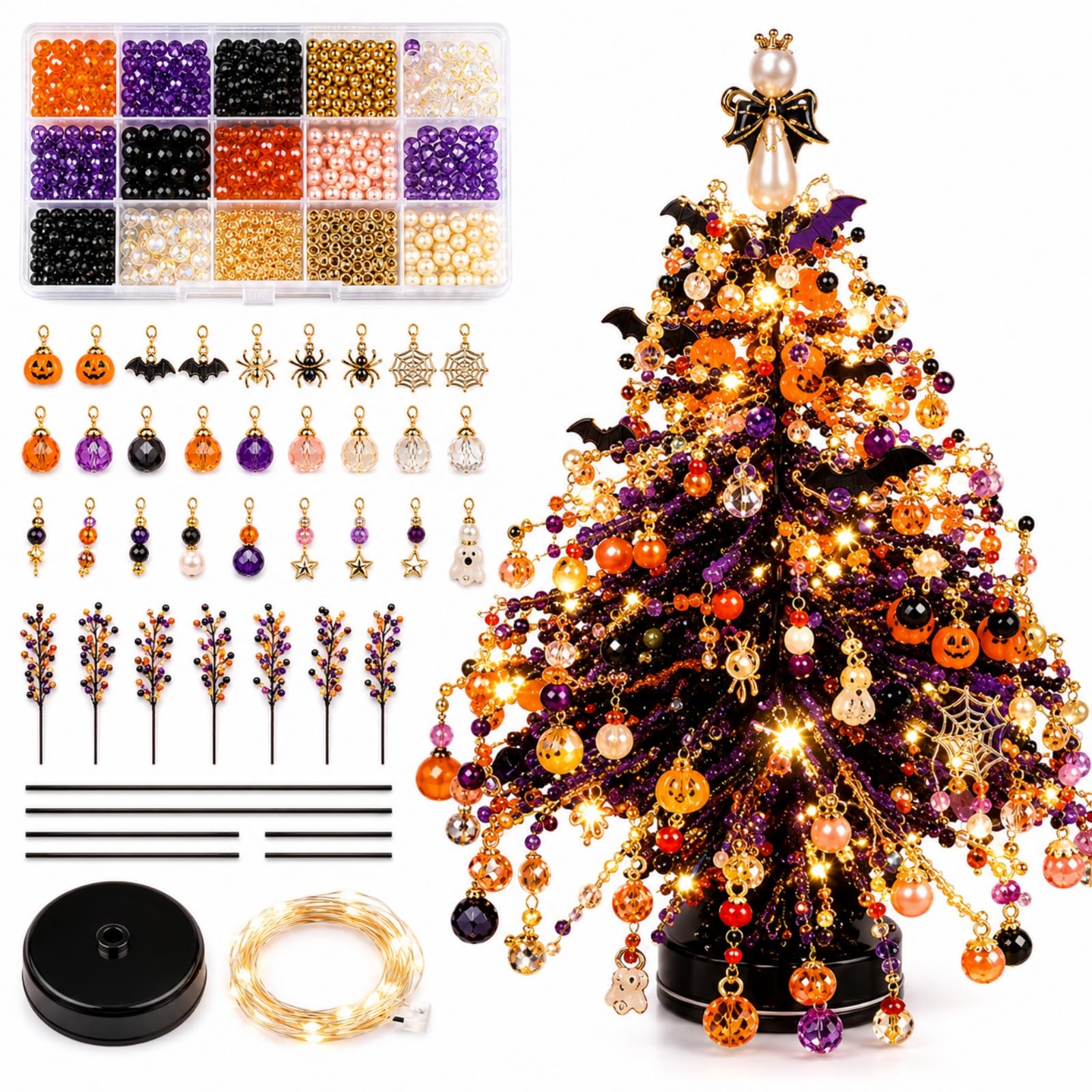 DIY Beaded Christmas Tree Kit, Tabletop Christmas Tree，E
