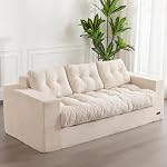 MAXYOYO Bean Bag Chair for Adults, Upholstered Floor Sofa Loveseat Boneless Couch with Pillow, Large Bean Bag Couch for Bedroom Living Room, Sofa in A Box, Dark Grey