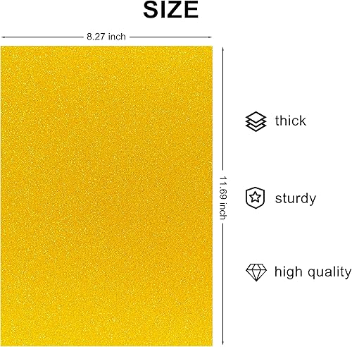 Miniatura 24 de YZH Crafts - Papel de cartulina con purpurina, sin desprendimiento, papel para manualidades y proyectos de bricolaje, papel brillante para hacer