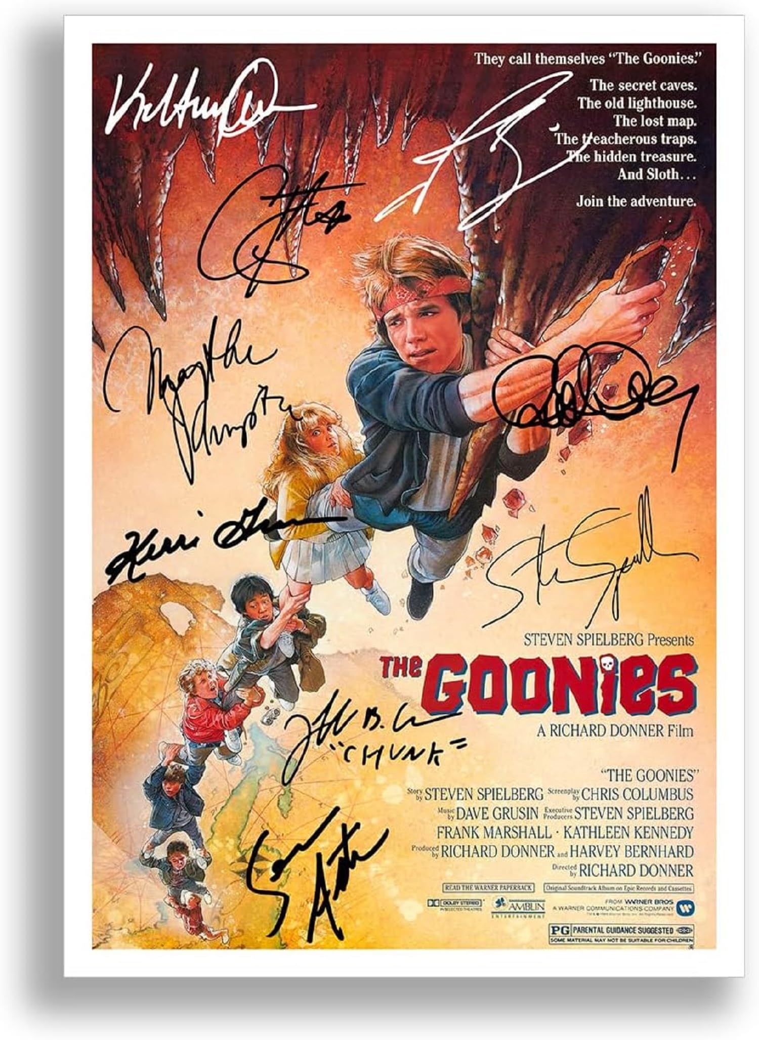 Mounted Gifts A3 Poster Only The Goonies Cast Signed A4 Poster Photo Print Framed Autograph Gift Movie Film (A3 Poster Only)