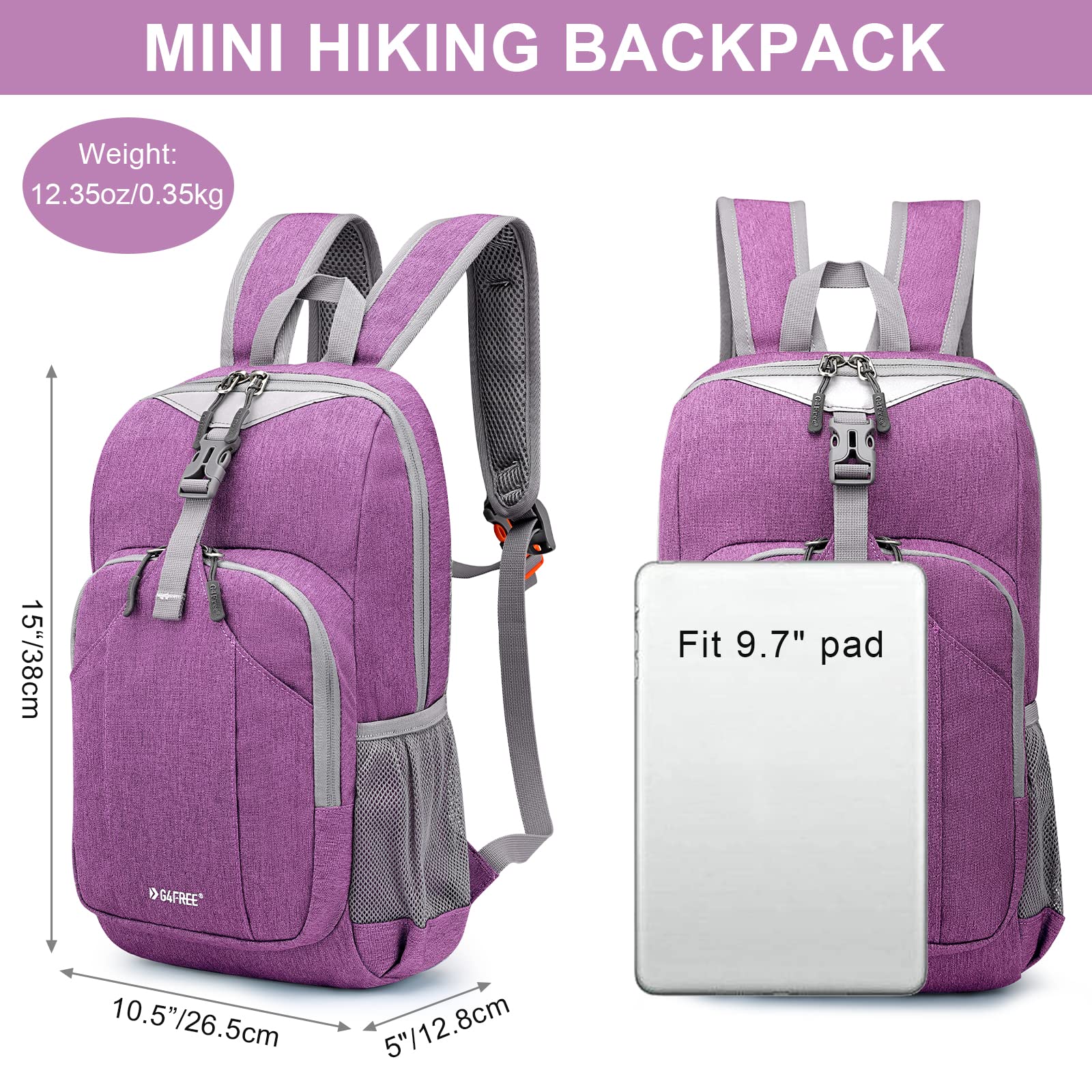 G4Free 10L Small Backpack Hiking Backpack Mini Daypacks Multipurpose Travel Hiking Cycling Hiking for Men Women - Image 2