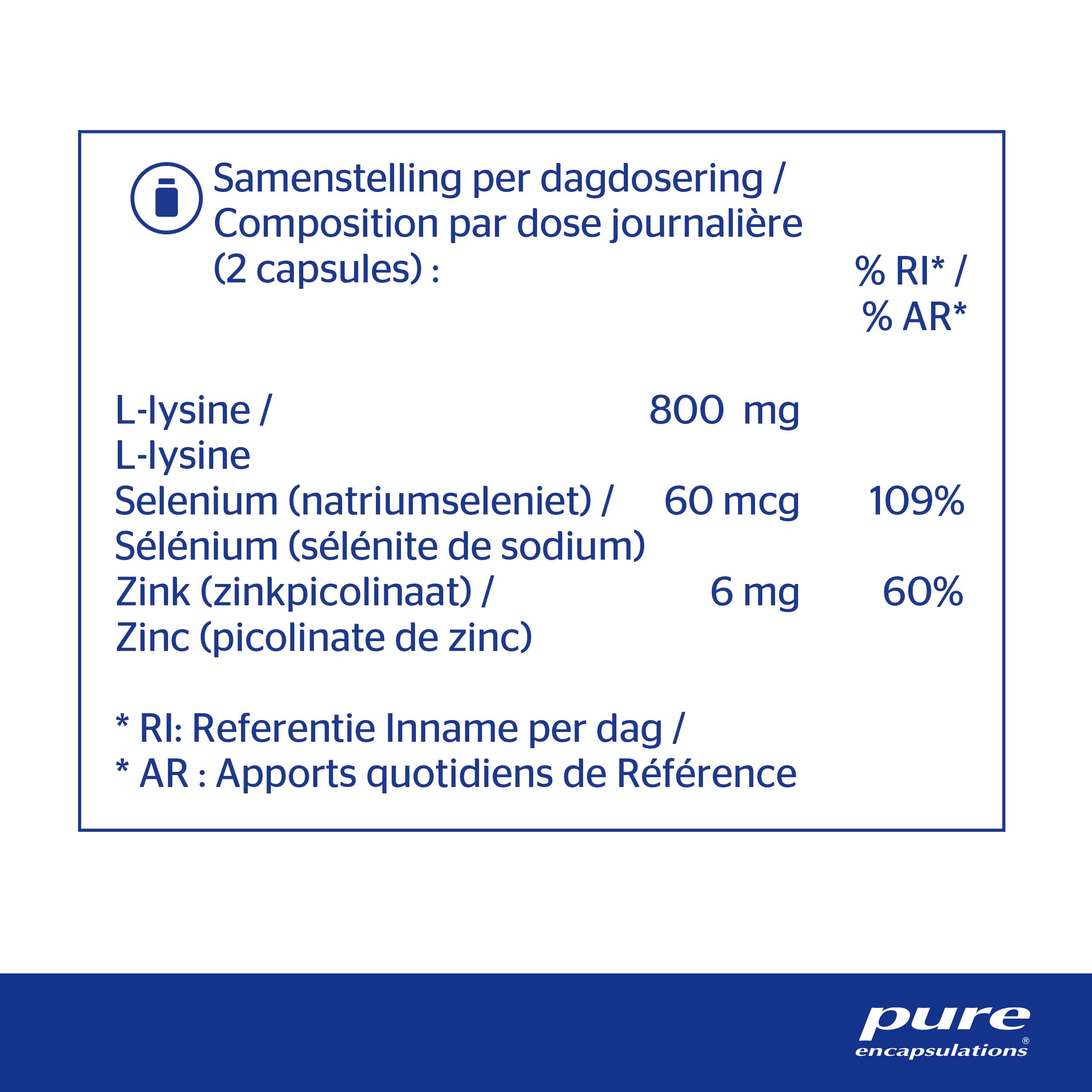 Pure Encapsulations - L-Lysine Plus 1500mg - Doelgerichte Voorziening bij Verhoogde Behoefte - 90 Capsules
