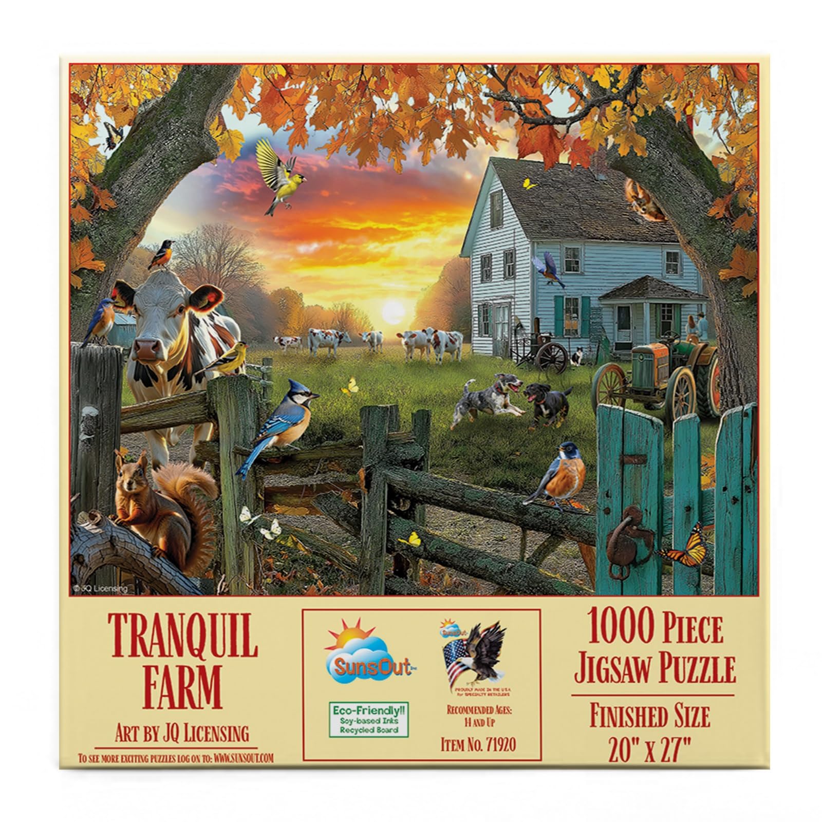 Amazon.com: SunsOut Tranquil Farm 1000 piece Jigsaw Puzzle for