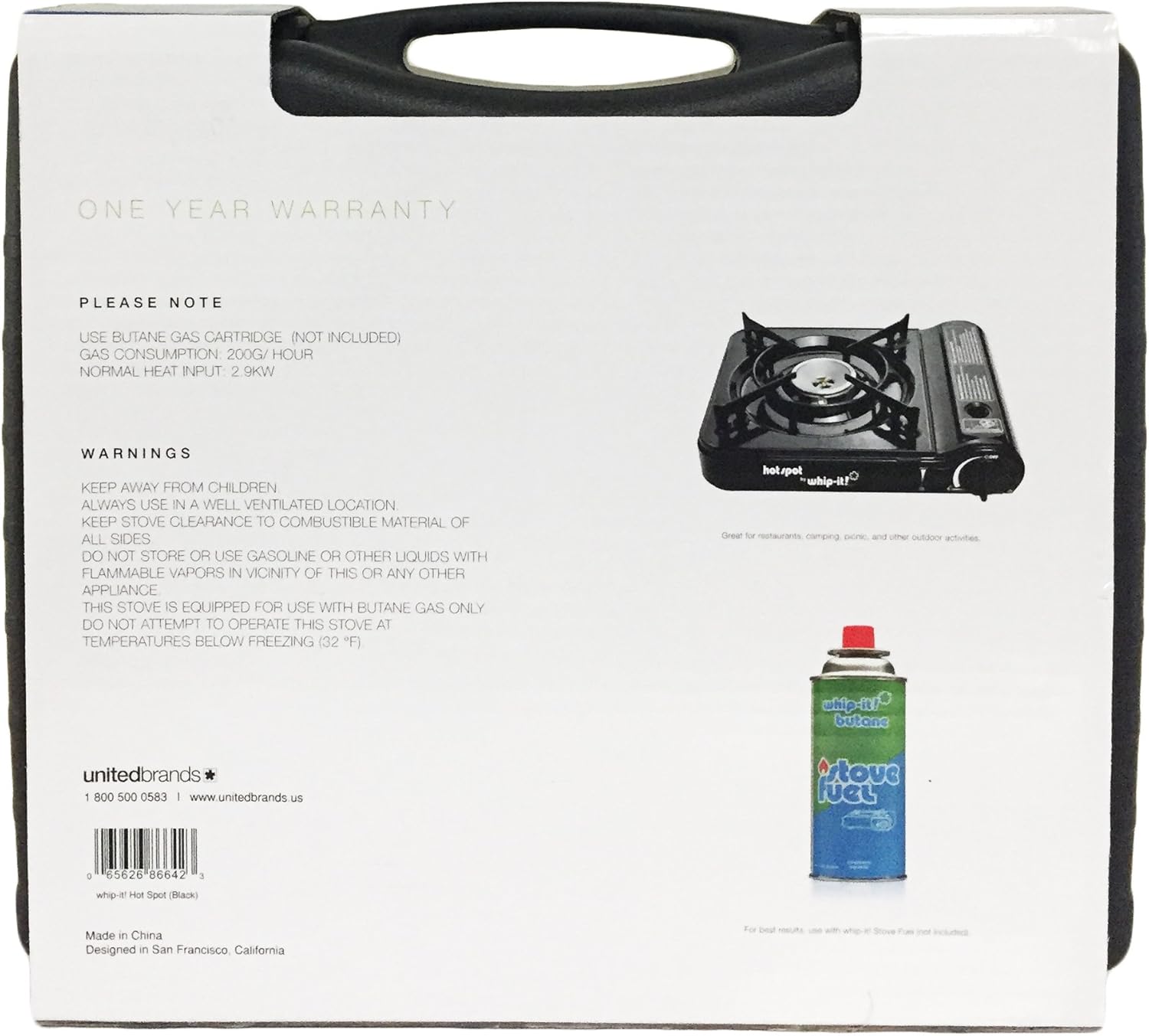 Whip-it! SV-STOVE-05 Hot Spot Butane Stove, Black