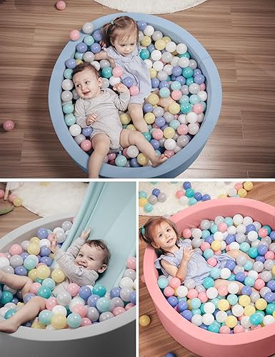 Miniatura 6 de HOFISH Piscina de bolas de espuma para niños pequeños, corralito de pelota, suave, redondo, diseñado fácil de limpiar o instalar, regalo ideal para