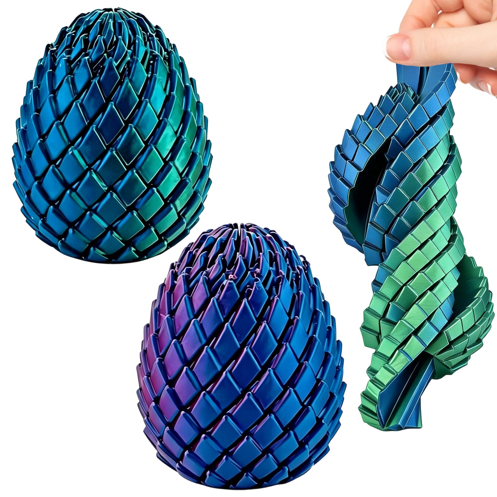 TUBAWD 2PCS 3D Printed Fidget, Cool Stuff Sensory Sphere Stress Relief, Unique Alternative, printed fidget sphere features a seamless spiral Cool Gadgets Desk