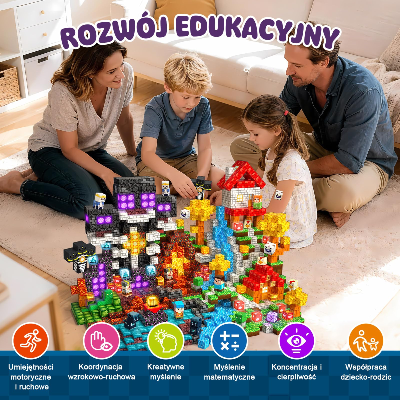 Klocki Magnetyczne 220 PCS 2CM, 3+ Zabawki sensoryczne STEM Montessori, Magnetyczne Klocki dla 3 4 5 6 7 8 9 10 11 12 8-12 lat Chłopcy i dziewczynki Prezenty urodzinowe