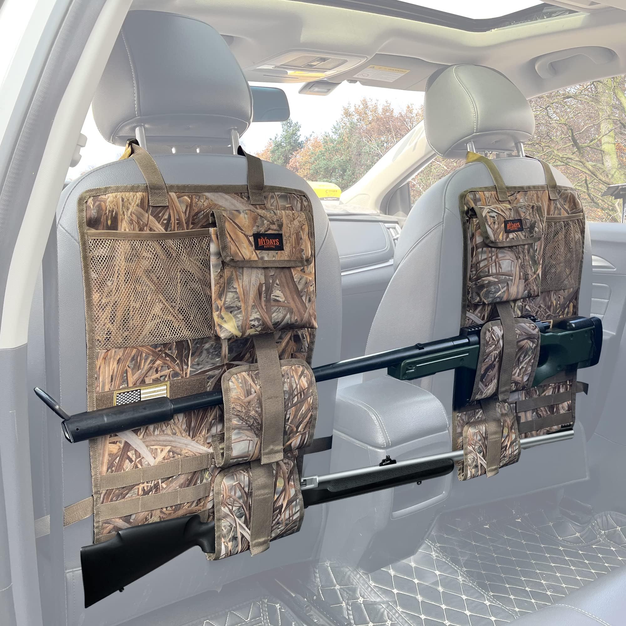 1Pair Camo Tactical Car Seat Back Gun Rack Holder Organizer