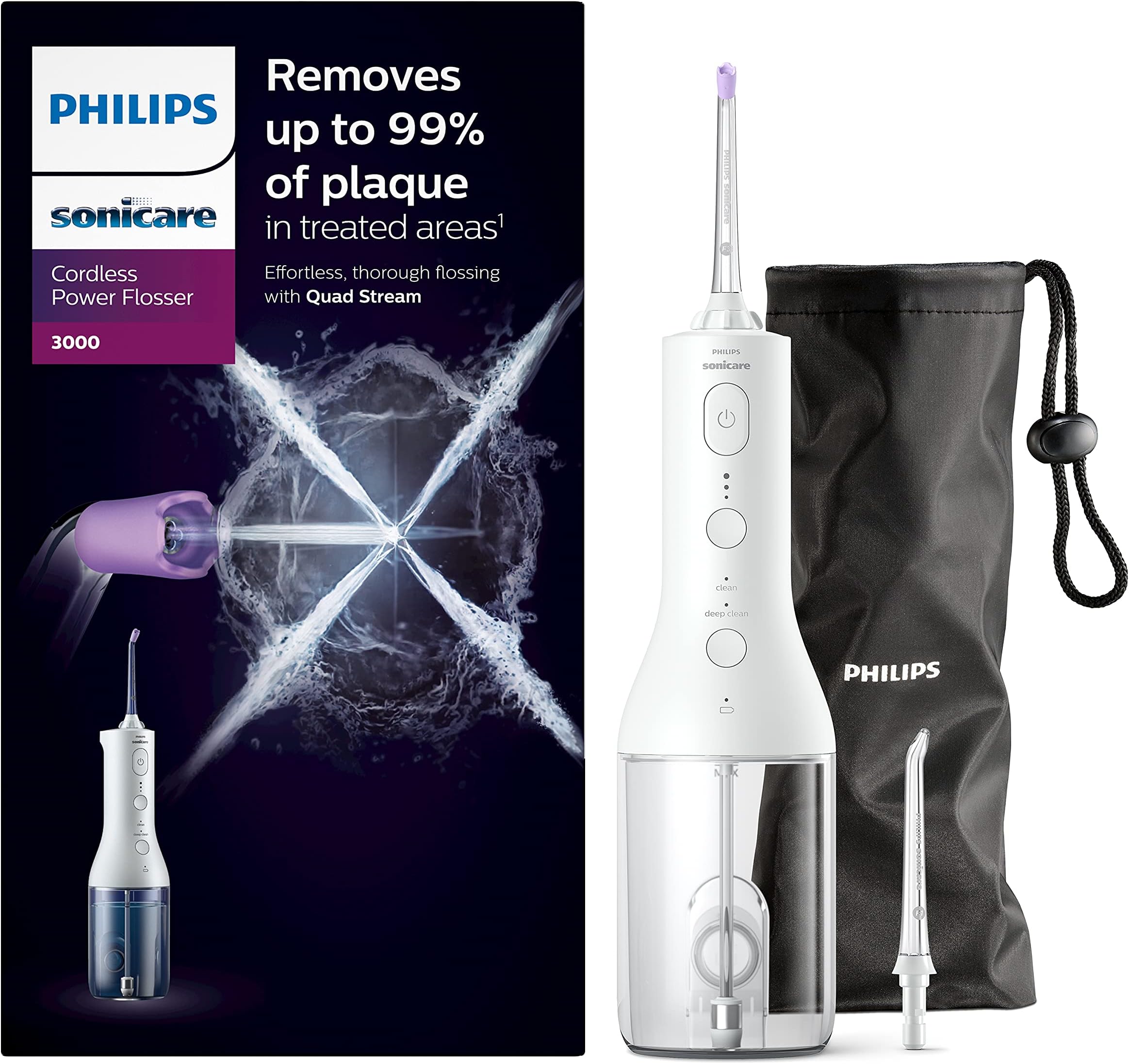 Power Flosser 3000 Cordless HX3826/31 Dental Jet - White