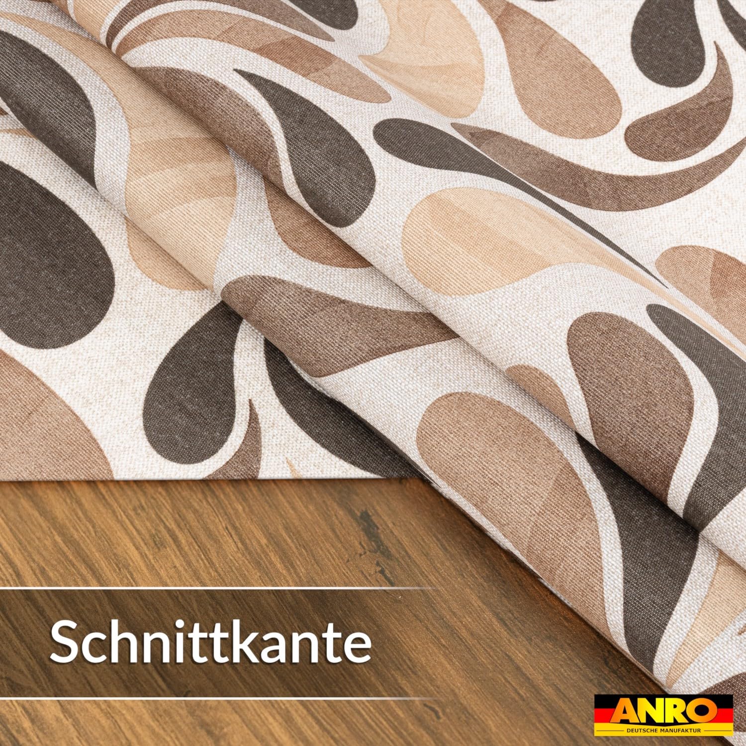 ANRO Tischdecke abwaschbar Tropfen Beige mit Saum oval 220x140 cm