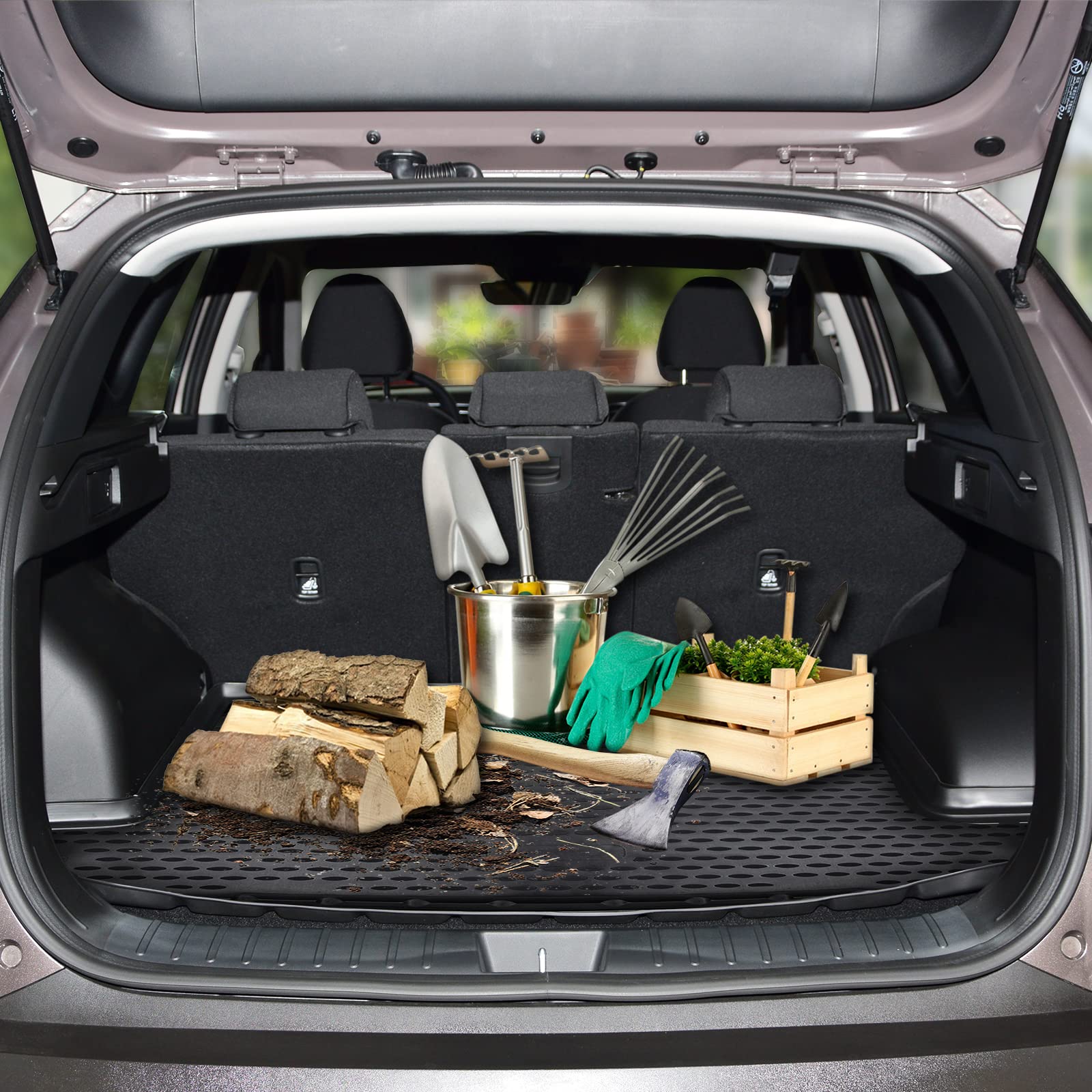 J&J AUTOMOTIVE Tapis de Coffre en Caoutchouc Premium Jeep Grand Cherokee 2010-2021, Ajustement Spécifique, Bord Haut, Noir, Antidérapant, Inodore
