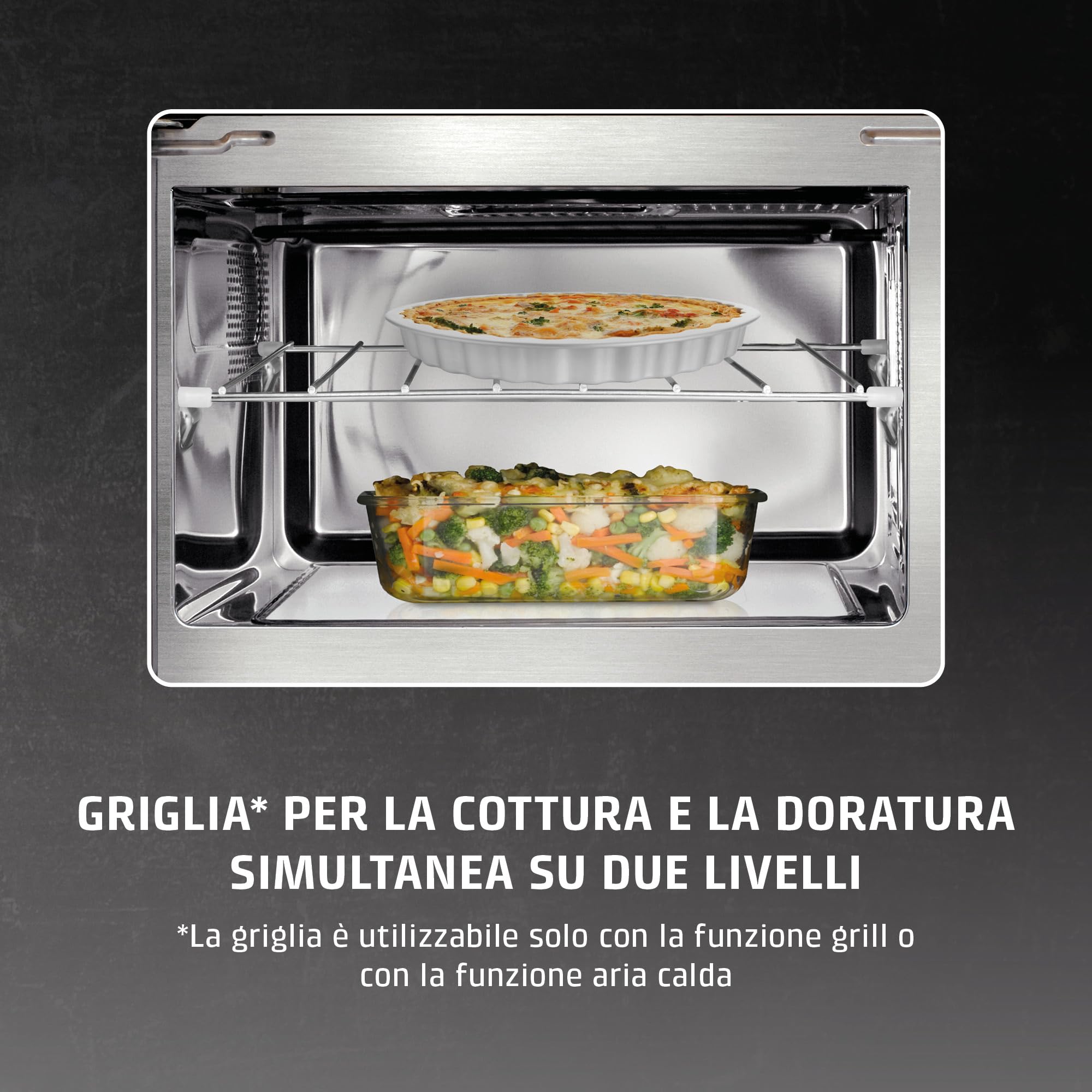 CASO MG 25 Ecostyle Ceramic - Forno a Microonde 2 in 1 senza piatto girevole con grill da 1000W - Capacità 25L - Timer fino a 30 minuti - grande - argento