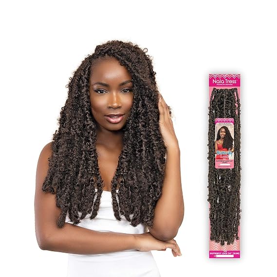 Janet Collection Crochet Braids Nala Tress Butterfly Locs 24(SLIM) (1-pack, 2)
