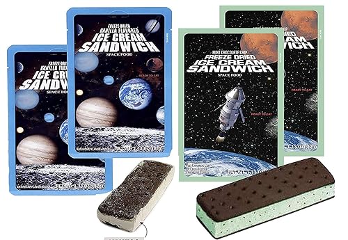 LuvyDuvy 2 sándwiches de helado de vainilla liofilizados y 2 chispas de chocolate con menta  Paquete de 4 en total