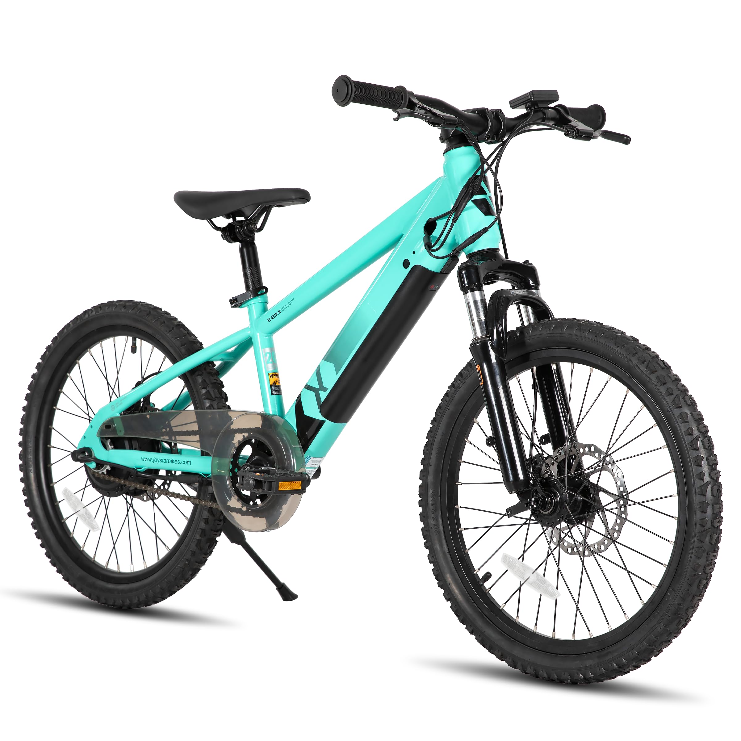 JOYSTAR 20 Inch Electric Bike for Kids Teens 7+ with 250W Brushless Motor, 15 Miles 15MPH Electric Mountain Bicycle with Removable Battery, Children Ebikes with Dual Disc Brakes, Green