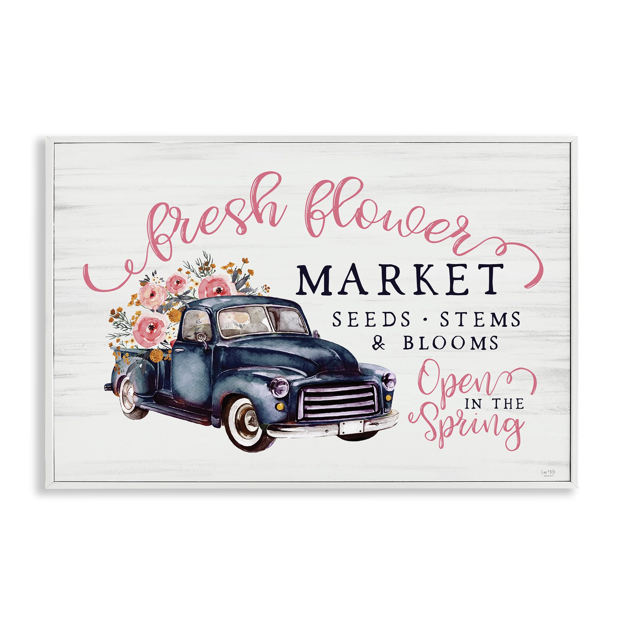 Poster encadré Antique Spring Market tableau mural blanc pour décoration salon 61x40cm