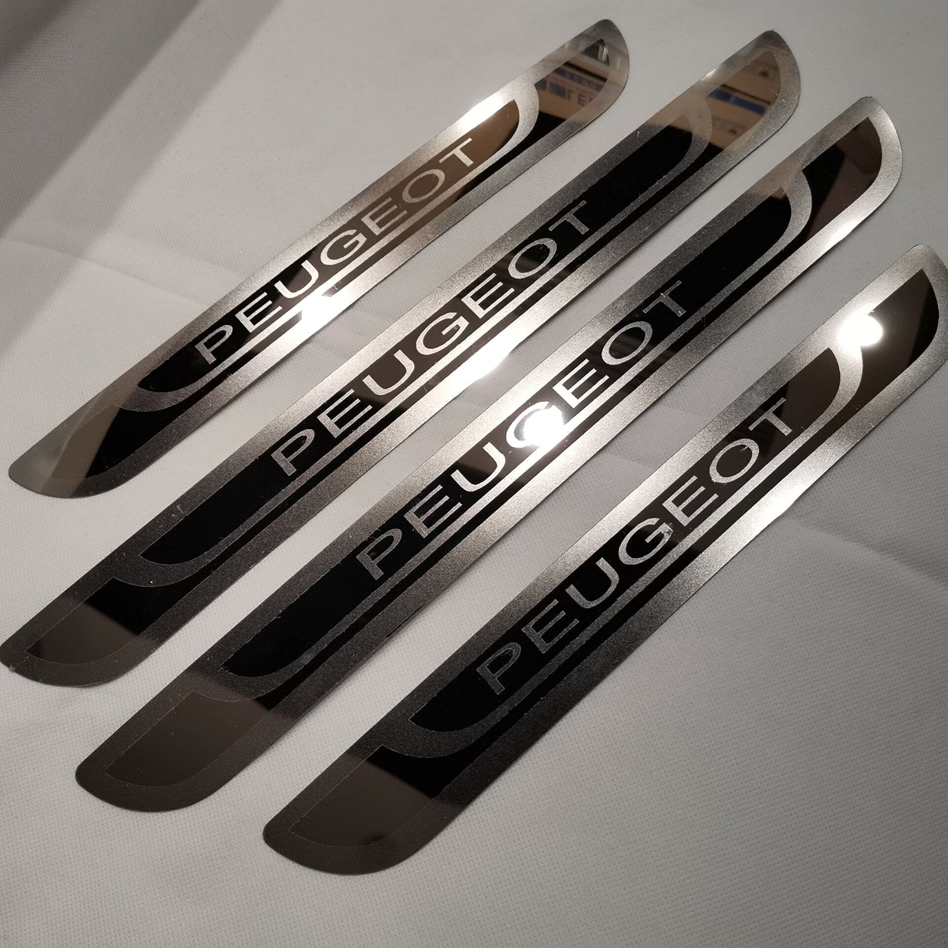 genmaimeifumu 4 Pcs Door Sill Guards for Peugeot 107-5008 RCZ Rifter, Door Entry Protector Stainless Steel Exterior Accessories Scuff Plate Threshold Cover