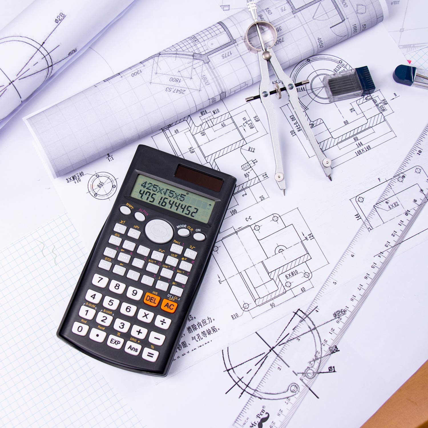 Mr. Pen - Calculadoras científicas, 24 piezas, calculadora de 2 líneas para la escuela, calculadora de fracciones, calculadora científica, calculadora estadística, calculadora universitaria,