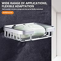 Vista 6 de Jabonera montada en la pared, jabonera de baño para ducha, soporte de jabón de barra de aluminio montado en la pared para baño y cocina