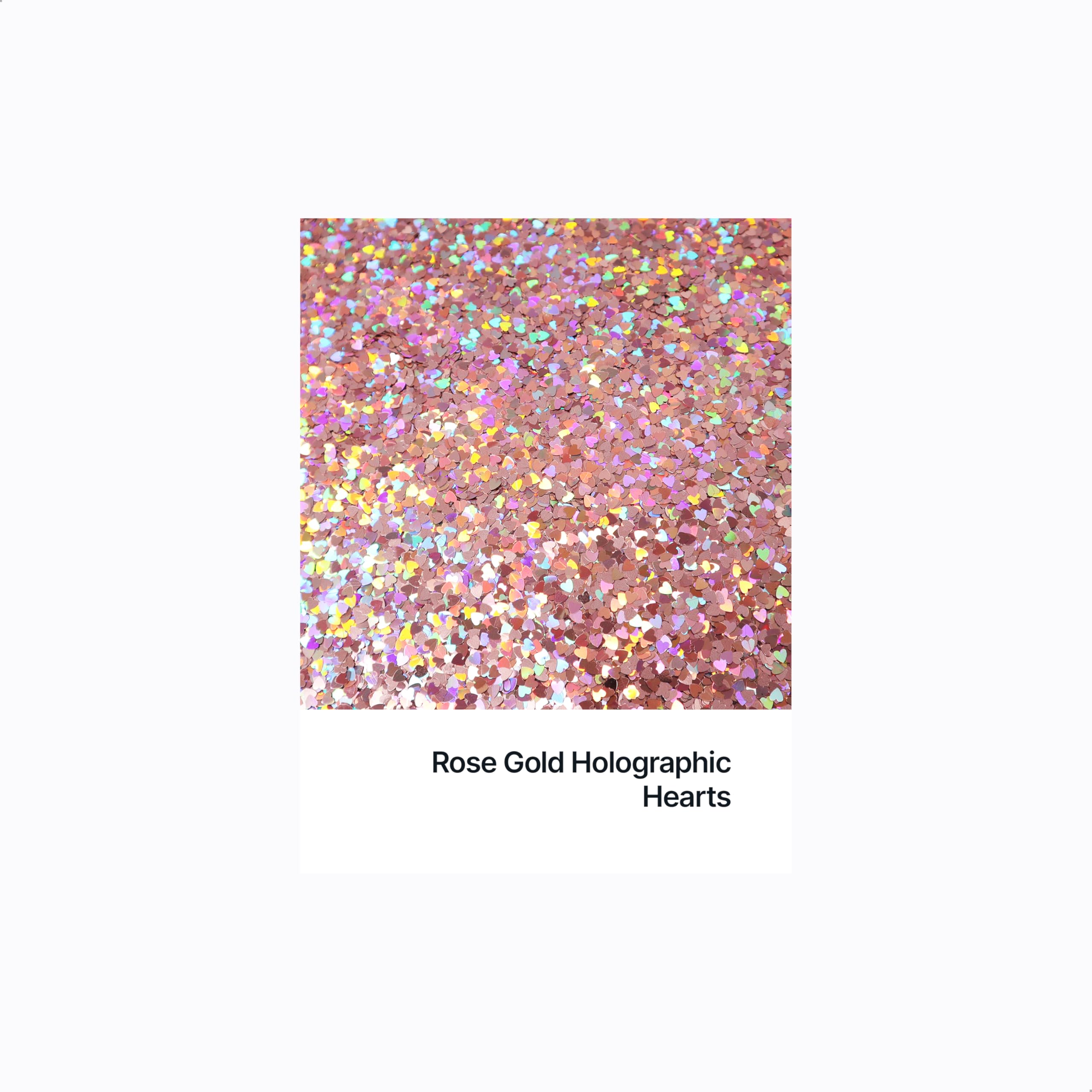 Hemway Ultra Sparkle Glitter Heart Shape, 50g, Rose Gold Holographic - Image 2