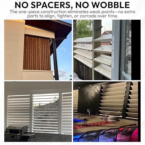 Miniatura 8 de DHLH-01 - Kit de herrajes de acero inoxidable resistente, sistema de obturación para exteriores para pérgolas y pantallas de privacidad, juego Acero