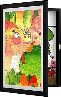BAIJIALI Kids Art Frames for Kids Artwork Frames Changeable Display 8.5x11 with Mat or 10x12.5without Mat,Picture Frame for Kids Artwork Front Opening Holds 150 Horizontal &Vertical For Kids Drawings,3D Crafts