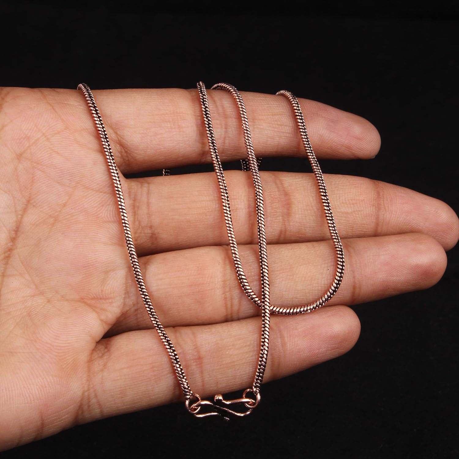 Rudra Empire Solid Copper Handmade Link Rope Chain Necklace for Women and Men- 20 Inch - Image 7