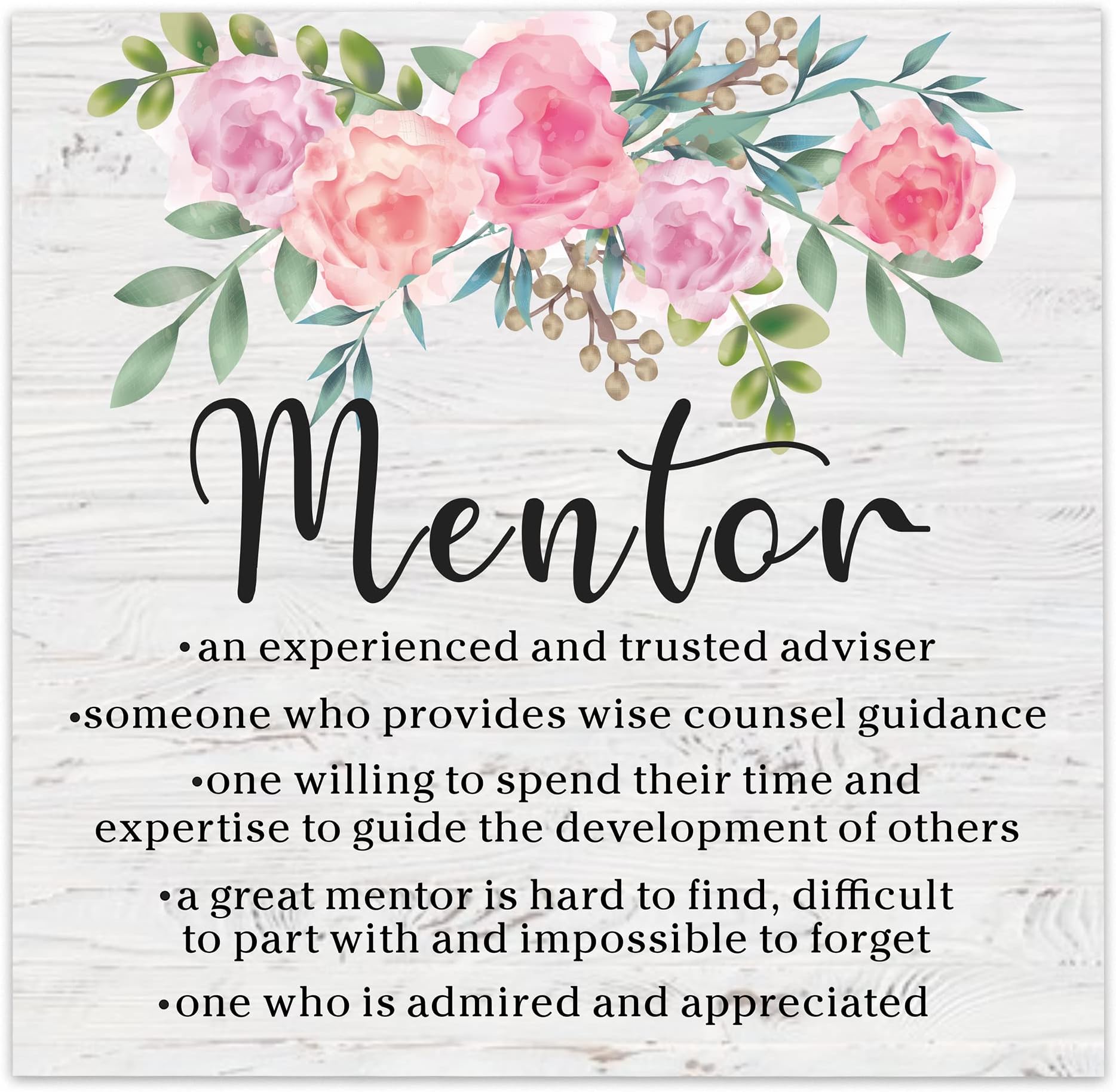 Mentor Wood Sign Gift, Mentor Appreciation Gifts, Thank You Gift for Mentor, Teacher, Coworker, Thanksgiving Birthday Gift for Mentor