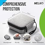 Nelko Housse de transport véritable pour imprimante photo, compatible PP01/PP02/PP03 portatif Mini Imprimante photo et papier photo, sac de rangement imperméable, étui seulement (gris)
