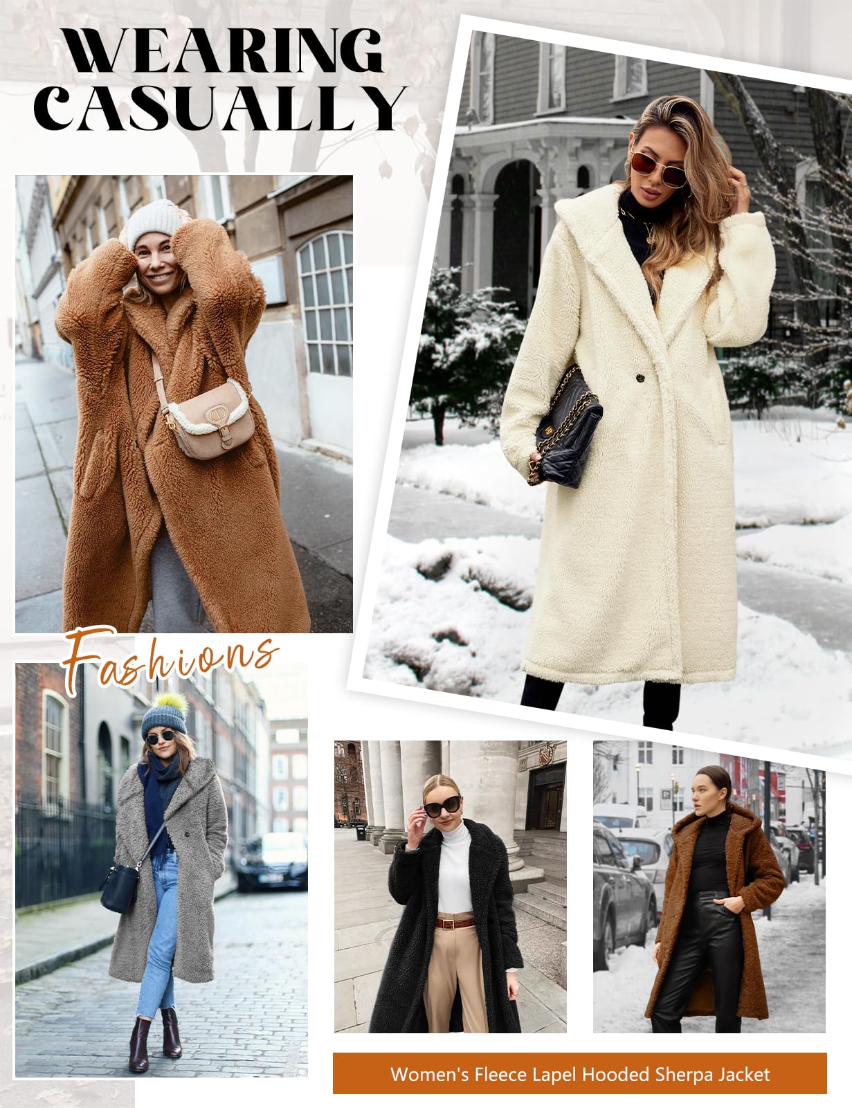 heekpek Cappotto Invernale Donna Lungo in Peluche con Cappuccio | Cappotto Caldo in Sherpa, Giacca Morbida, Pile Comodo, Elegante Cappotto in Peluche Soffice con Bottoni