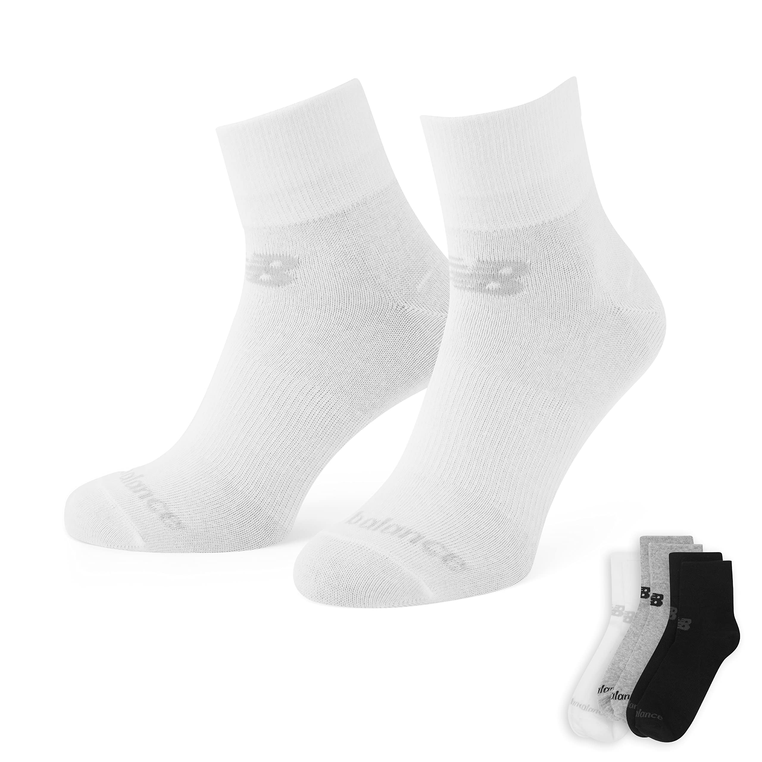 New Balance Quarter Socks 3 Pack, Multicoloured, Medium