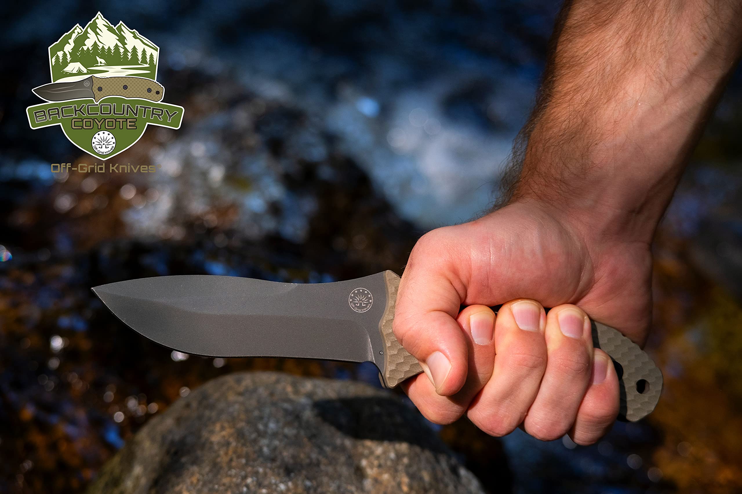 OffGrid Knives Backcountry Coyote Fixed Blade D2 Steel Knife with