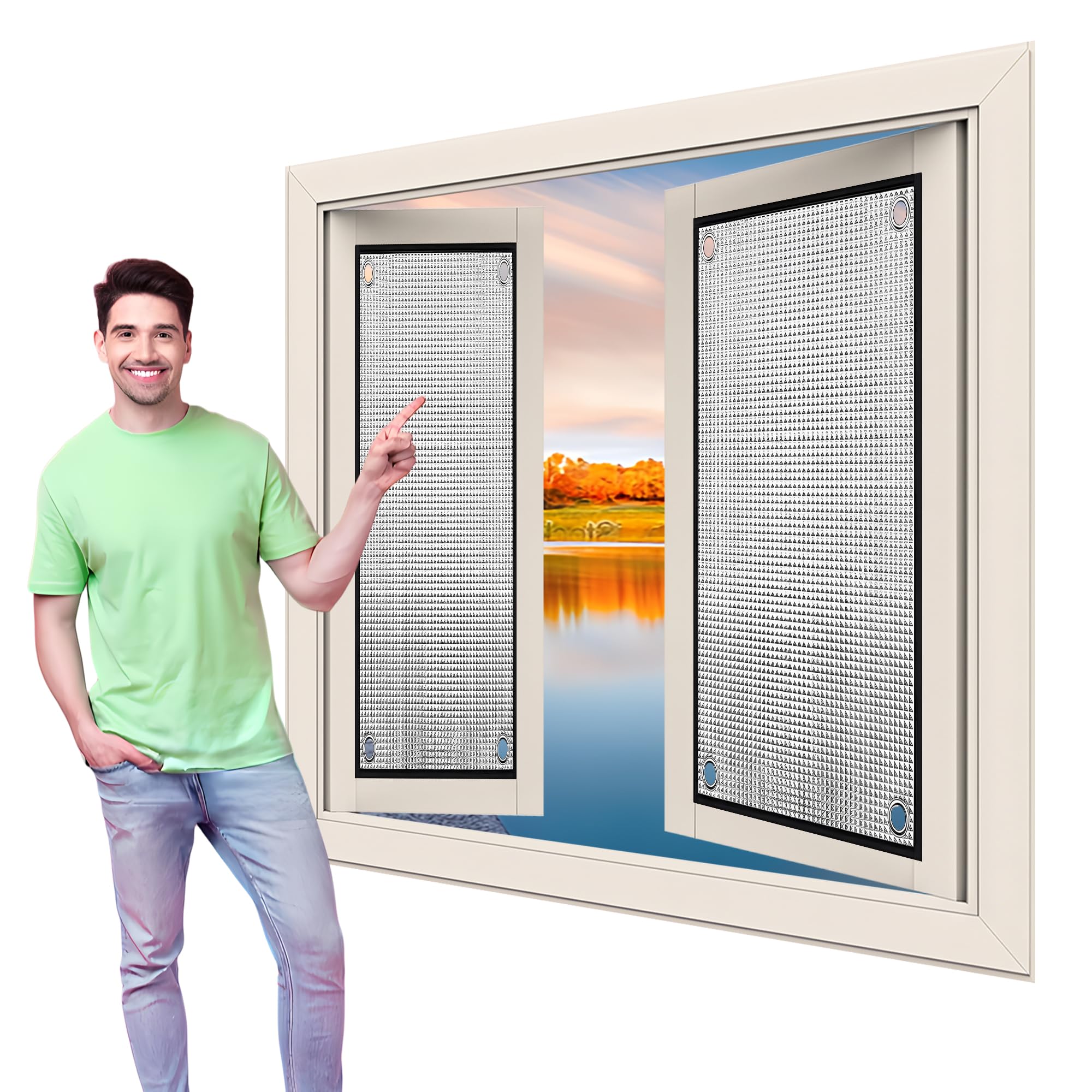 Reflektierende Fensterfolie mit Saugnapf 60 x 126 cm Gegen Kälte Hitze Reflektierende Fensterfolie mit Saugnapf für Das Heimbüro Garage Schlafzimmer, Silber
