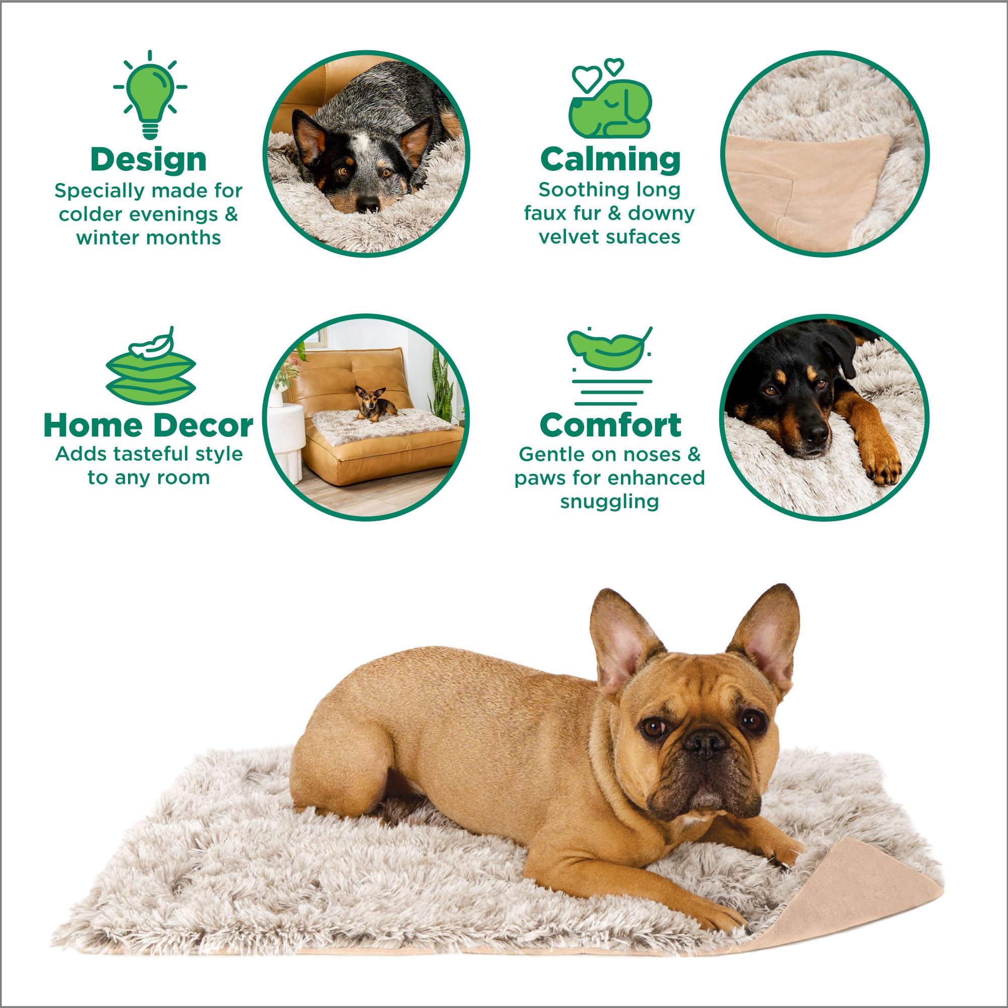 Furhaven Manta impermeable para perros y gatos de interior, lavable, manta larga de pelo sintético y terciopelo para perro, madera flotante, pequeña