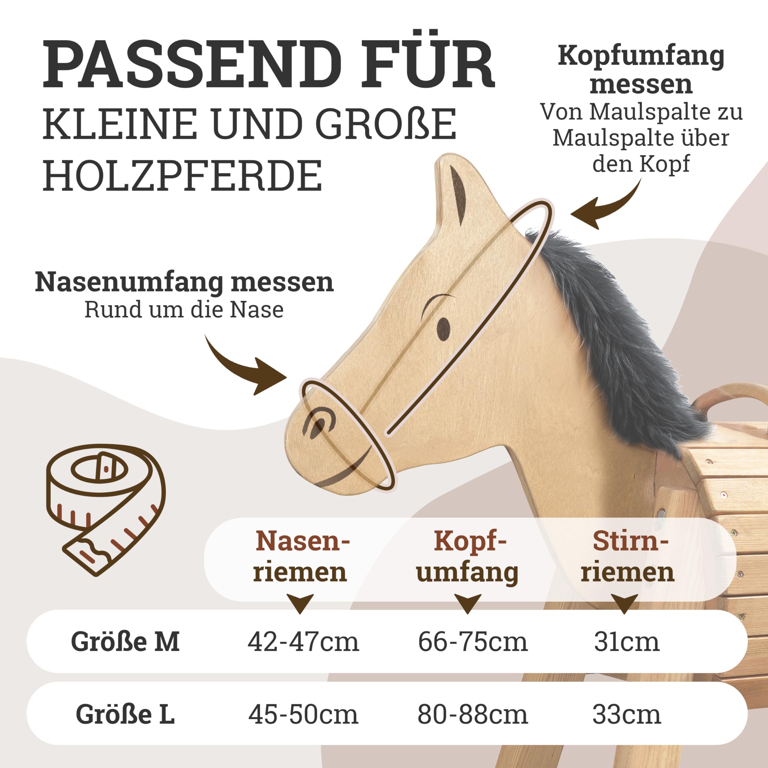 Esposita gebisslose Trense für Holzpferde Blau groß