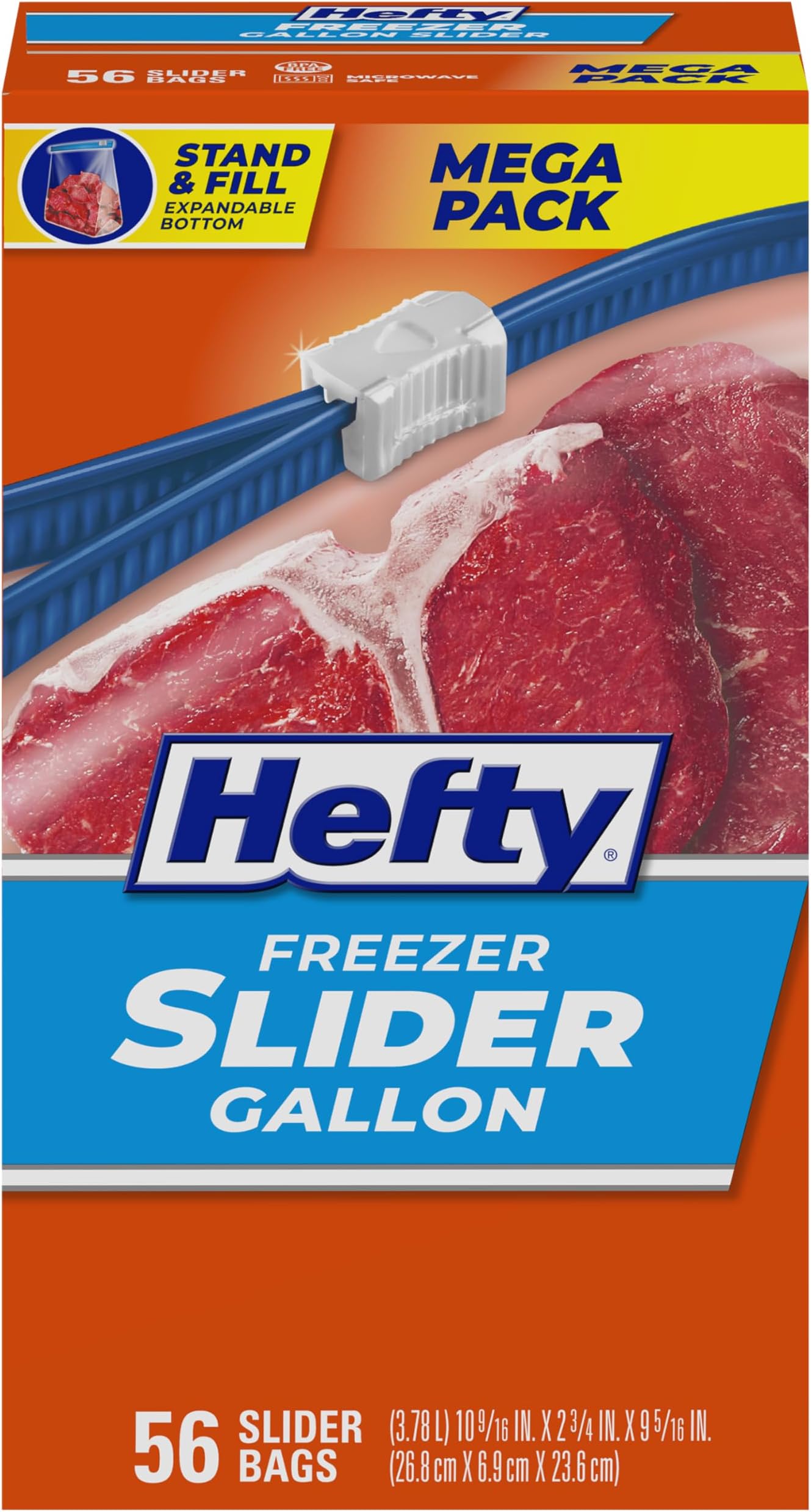 Slider Freezer Storage Bags, Gallon Size, 56 Count