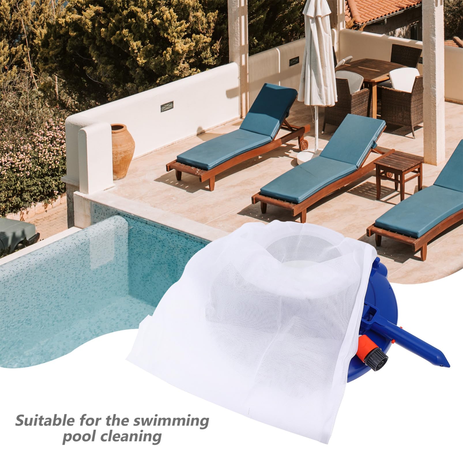Happyyami Cabezal de Limpieza Subacuática para Piscinas Portátil Azul Abs | Limpieza de Zonas Difíciles, Firme y Robusto, Accesorio para Spa y Hogar