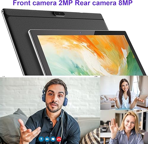 Miniatura 7 de YQSAVIOR Tablet Android 12 de 10 pulgadas, tableta 2 en 1 con teclado, 4 GB+64 GB Tablet PC, Quad Core, pantalla HD 1280 * 800, cámara dual, Wi-Fi,