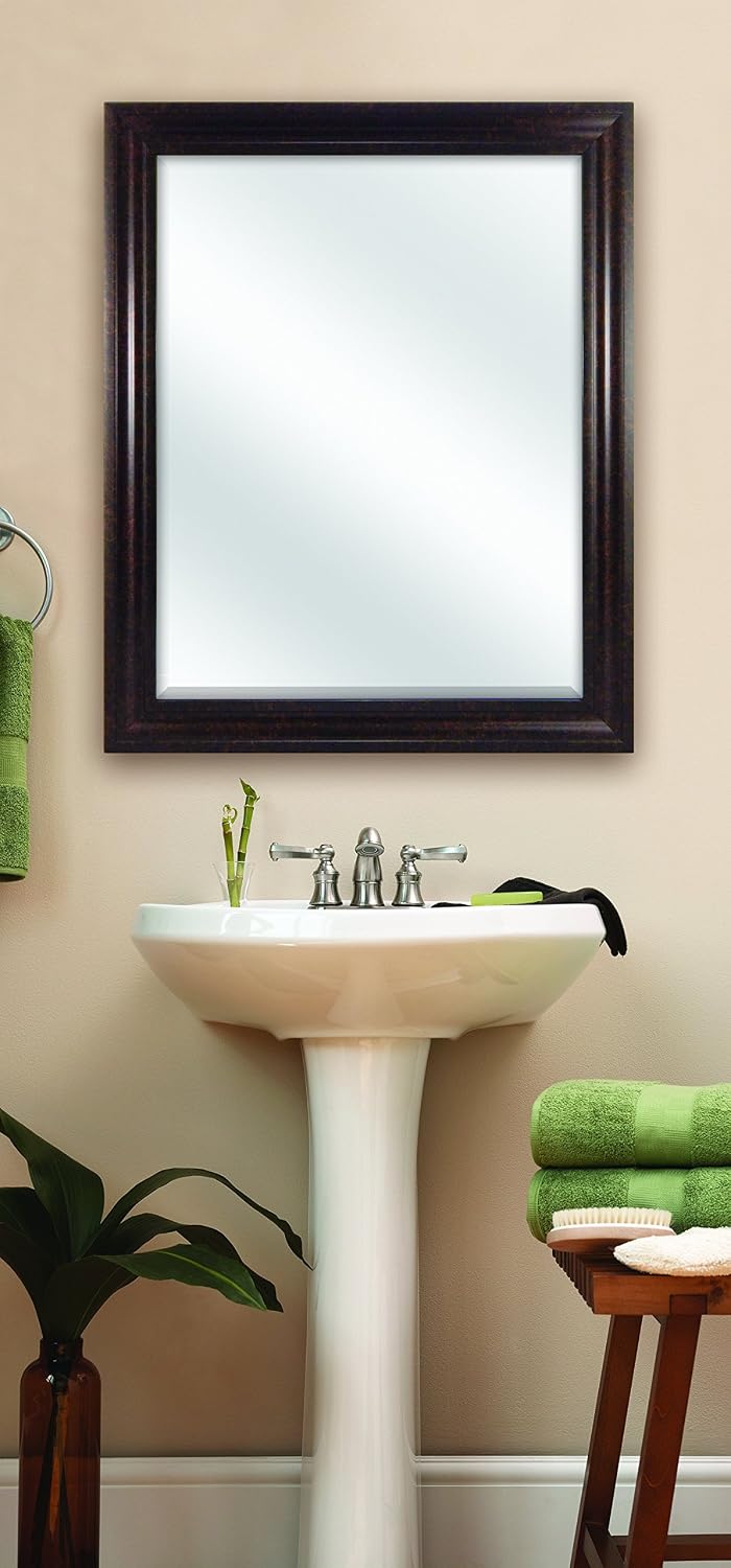 MCS Large Wall Mirror, Modern Rectangle Mirror Home Decor for Living Room, Bedroom, or Bathroom, 26.5 by 32.5 Inch, Bronze