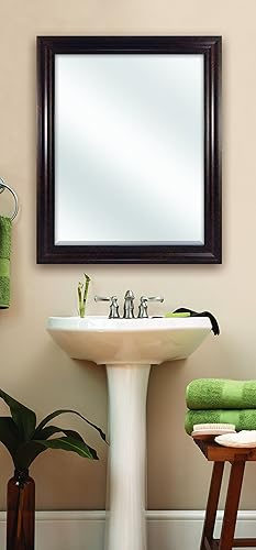 Miniatura 5 de MCS Espejo de pared grande, espejo rectangular moderno para decoración del hogar para sala de estar, dormitorio o baño, 26.5 x 32.5 pulgadas, bronce