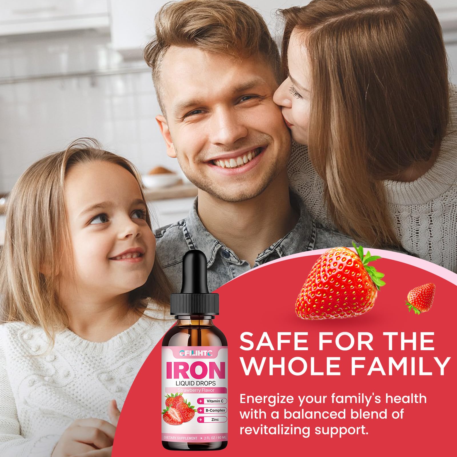 Liquid Iron Supplement for Women Men & Kids Multivitamin Iron Drops with Folate, Vitamin C, B6, B12, Zinc for Anemia, Iron Deficiency, Blood Builder, Energy - Natural Strawberry Flavor, Vegan 2 Fl Oz — Amazon image 7