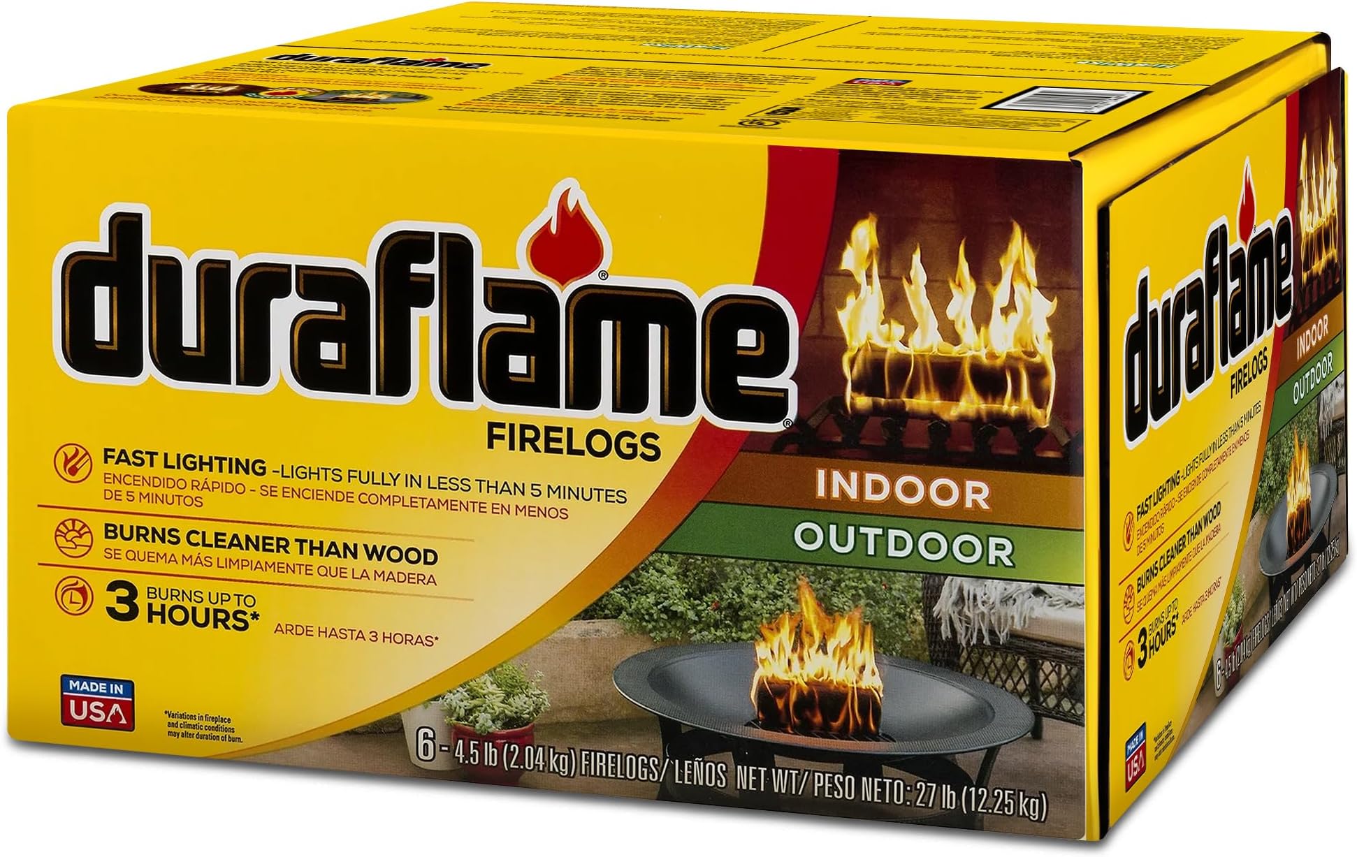 DURAFLAME 2627 023101 Duraflame Registro de incendios (paquete de 6), 4.5 libras